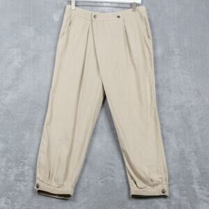 DAUGHTERS OF THE LIBERATION Cross Over Wrap Pleated Tapered Pants Beige Sz 2